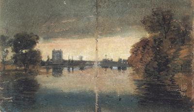 Joseph Mallord William Turner River Scene,Evening effect (mk31) oil painting picture